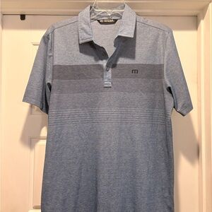 Travis Mathew Heathered Blue Polo Shirt